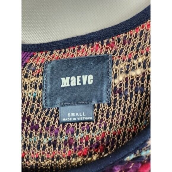 Maeve Anthropologie Womens BOHO Sweater Dress Small Navy Knit Textured Tweed - Picture 5 of 10